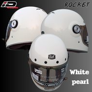 หมวกกันน็อควินเทจ คลาสสิค ID Rocket นวมถอดได้ รองรับหูฟังบลูทูธ แถมหน้ากากนูน ถุงใส่หมวก ของพร้อมจัด