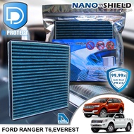 กรองแอร์ Ford ฟอร์ด Everest 2015-2020Ranger 2012-2020Raptor สูตรนาโน ผสม คาร์บอน (D Protect Filter Nano-Shield Series) By D Filter ไส้กรองแอร์รถยนต์