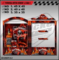 Stiker Decal Kandang Ebod Kotak / Dekal Sangkar Burung Kotak Model Ebod BnR Kosan JACK DANIELS 024