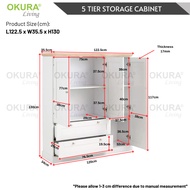 [CLEARANCE] OKURA 5-Tier Storage Cabinet Multipurpose Organizer Cabinet Storage Drawer Baju Rak Kabi