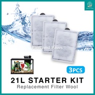 [Resun] 3PCS Replacement Filter Wool for 21L 38L Starter Aquarium Fish Tank / STREAMAX SMX350 (NOT SUITABLE FOR SMX450 SMX550 SMX750 and SMX1000!)