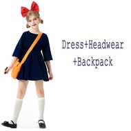 Anime Kiki Của Dịch Vụ Giao Hàng Trang Phục Cosplay phù thủy Halloween Kiki Váy Mũ Nón Ba Lô 3Pcs Bộ