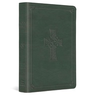 ESV Value Large Print Compact Bible: TruTone, Quiet Forest, Celtic Cross Design