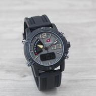 Jam Tangan Pria Swiss Army Original Tali Rubber Dual Time Tanggal Aktif Free Box dan Garansi 100% SA