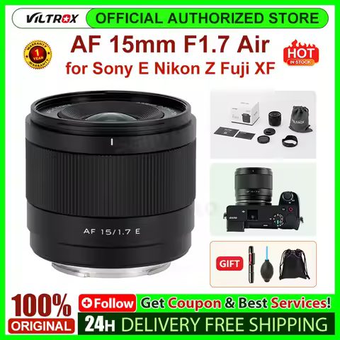 Viltrox AF 15mm F1.7 Air APS-C Auto Focus Large Aperture Wide-Angle Portrait Lens for Sony E Fuji X 