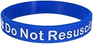 10mm Width Silicone Medical Awareness Alert DNR DO NOT RESUSCITATE Emergency Bangle Bracelet