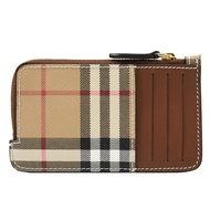 BURBERRY 8058014 Somerset 經典格紋卡片零錢包.咖邊