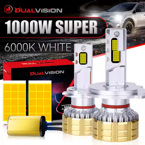 Dualvision 1000W H4 LED Canbus H7 H11 H1 HB3 9005 HB4 H8 HIR2 9012 H8 H9 Car Headlight Bulb 30PCS 90