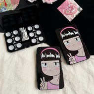 6-cell Lens tray for little girl with silly hair and pink Muneyes bow