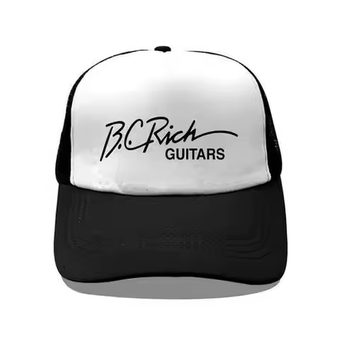 BC Rich Guitars Hat – Printed Logo Foam Mesh Baseball Cap Adjustable Unisex