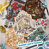 5 Packs Multiple Cute Cartoon V5 Themed Charming Miniature World 3D Landscape Scene Stickers DIY Tra