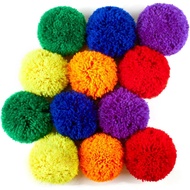 12-Pek Bola Fleece Lembut Saiz Besar 4-inci untuk Dodgeball, Bola Tangan, Perkhemahan dan Sekolah, W