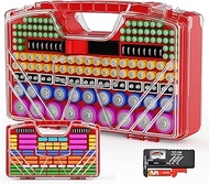 Battery Organizer Storage Case, Battery Storage Holder Organizer Box with Tester - 285 Batteries Dou