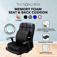 Memory Foam Seat &amp; Back Cushion [ Ergonomic Chair Lumbar Support Office Car Wheelchair ]