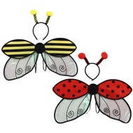 Raenseen 1Set Insect Wings Headband Halloween Cosplay Costume Accessories Ladybug Bee Cosplay Costum