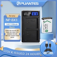 PUANTES NP-BX1/BX1 battery+USB LCD dual slot charger matched with SONY ZV1 RX100 HX50 M6 M5 M4 M2 RX