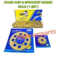 (1 SET 415) LC135/RXZ/125Z ZR/Y125Z/SRL110/Y110 SS/Y16 Y15 (4 Lubang) 415H Espada Chain Rantai & Spr