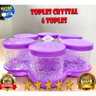 Hot deals mc [set of 6 pcs] premium crystal flower jars, 6 jars, trays, dry cake jars, 6 jars