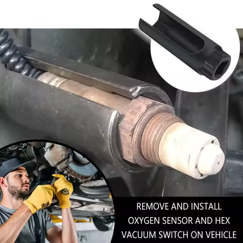 1Pc 7/8" 22mm Oxygen Sensor Socket 1/2" Drive O2 Removal Tool Offset Wire Cutout Wrench for Auto Car