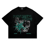 Genesis Conspiracy - Boxy Oversized T-shirt Private Black Unisex - Cotton Combed 20s