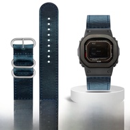 สายนาฬิกาหนังแท้ Casio Shock แท้ DW-H5600 ขนาดเล็ก สไตล์สแควร์ ย้อนยุค สายนาฬิกาหนังวัว ปรับเปลี่ยน