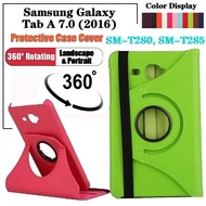 For Samsung Galaxy Tab A 7.0 (2016) SM-T280 SM-T285 7.0" Fashion Flip Leather Case Tablet Protection Skins 360° Rotating Stand Casing Cover
