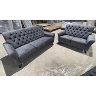EAST MALAYSIA GUNSMOKE 2+3 SOFA ,CHESTERFIELD,FURNITURE,PERABOT,KUCHING,SARAWAK,CANTIK,MODERN
