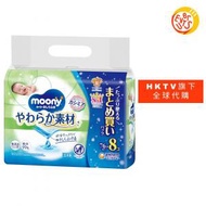 [免運費] Unicharm Moony 嬰兒濕紙巾，柔軟材質、無添加劑 補充裝 76片 8包裝 (平行進口)
