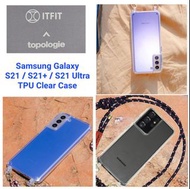 原裝 全新 冇包裝 淨透明套 不包括手機繩 Topologie x Itfit 透明 可穿機繩 保護套 水晶套 清水套 TPU Cover Clear Phone Cases For Samsung Galaxy S21 Ultra / S21 / S21+ Plus (Only Case &amp; Non-Retail Packaging)