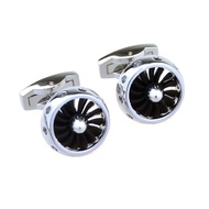 Jet Propeller Engine Fan Airplane Propellor Pair of Cufflinks in a Presentation Gift Box & Polishing