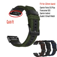 26mm 22mm nylon Watchband Strap for Garmin Fenix 5X 5 Plus 3 3HR 6 6x Pro Release Quick fit Wrist Band Strap for Forerunner 935 945