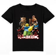 [100% Cotton] เสื้อยืดคอกลม แขนสั้น พิมพ์ลายการ์ตูน ROBLOX คุณภาพสูง สําหรับเด็กผู้ชาย และเด็กผู้หญิ