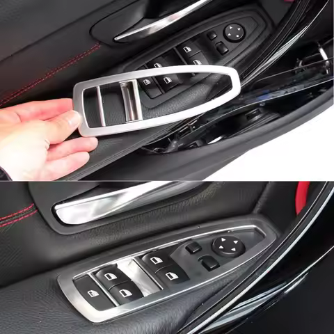 5pcs ABS Matt Silver Chrome Door and Window Control Switch Panel Cover for BMW 3 GT X1 X2 1 3 4 Seri
