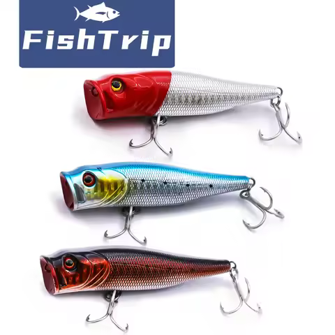 FishTrip Popper Lure 7cm~9cm Topwater Lure Fishing Lures Hard Bait for Bass, Trout, Northern Pike