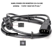 3 mtr SNI 3X0.75mm CPU-MONITOR C13-C14 POWER CABLE Most 3 Meter3m