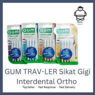 Gum TRAV-LER Ortho Interdental Toothbrush 0.9mm between braces