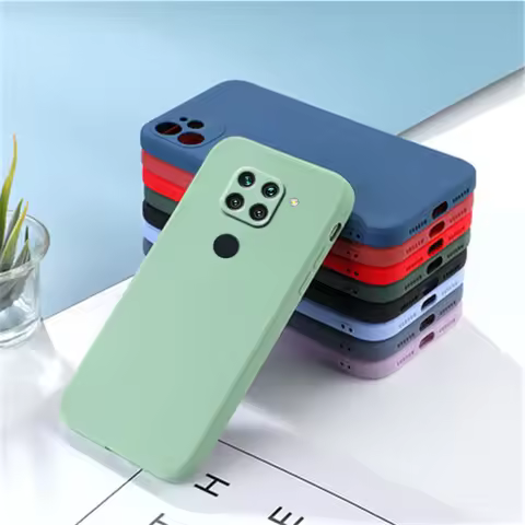 For Redmi Note 9 Case Cover Xiaomi Redmi Note 9 Capas Silicone Liquid Phone Bumper TPU Soft Case Red