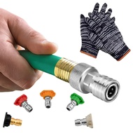 Outdoor Cleaning Pressure Washer Hose Adapter Stainless Steel Leak-Proof 3/4 GHT to 1/4 Quick Connec