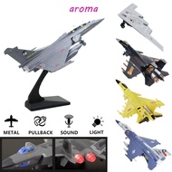 AROMA Fighter Aircraft Toy, Diecast with Light Sound Aviao Plane Model, Cake Topper F16 F22 F35 Simu