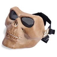 OUTDOOR ARMY CS FULL SKULL FACE PROTECTION FOR PAINTBALL GUN GAME (DEEP BROWN)