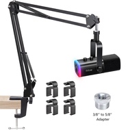 Boom Arm Mic Stand, Adjustable Suspension Boom Scissor Arm Stand for HyperX ，Fifine AM8，SoloCast Gam