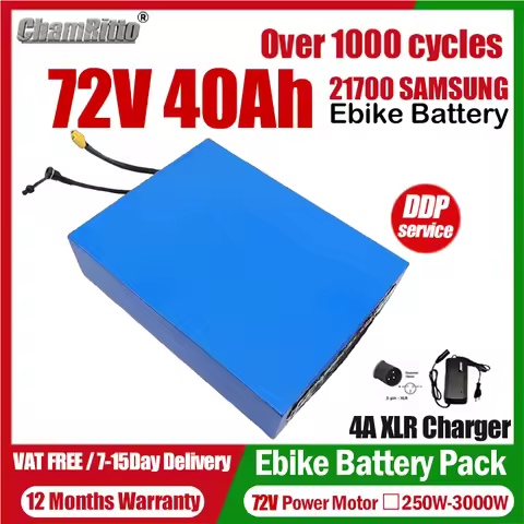 Elektrische Fiets eBike cham-rider 72V 20ah 30ah 40ah 50ah Lithium Battery ebike 21700 72V 84v1000w