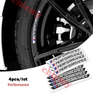 HOT 4PCS BMW E36 E39 E46 E90 M3 M5 M6 Performance Sport Wheel Tire 3D Aluminum Car Tire Rim Sticker