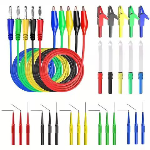 30PCS Back Probe Kit Multimeter Test Leads 4mm Banana Plug to Alligator Clips Wire Piercing Probe Au