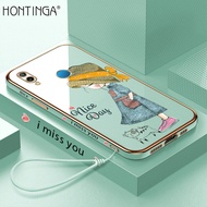(ฟรีสายคล้อง) Hontinga ปลอกกรณีสำหรับ Huawei P40 Pro P20 Pro P20 Lite P30 Pro Huawei P30 Lite กรณีสาวน่ารักโครเมี่ยมสุดหรูชุบ Soft TPU เคสโทรศัพท์คลุมทั้งหมด Anti Gores ยางสำหรับหญิง