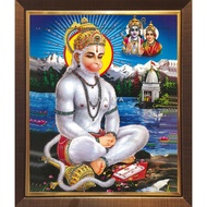 Hanuman White Digital Photo with Lamination and Frame (L324AR)