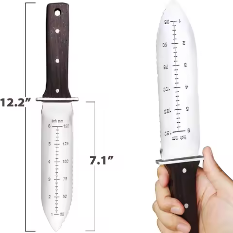 Professional Hori Garden Knife with Leather Sheath, Protective Handguard, Garden Tools Spatula for W