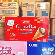 COCO Wafer Cream Bar Strawberry Filling 12 Grams (X83 Sachets) *Red