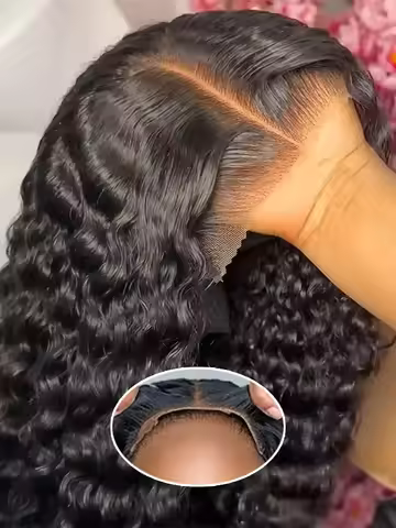 30 36 Inch 6x6 Closure Glueless Curly Wigs Human Hair Ready Go Deep Wave 13x6 HD Lace Frontal Black 