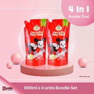 Disney Cuties Head To Toe Baby Wash 2 In 1 Bundle Value Set Refill Pack Set 600ml X 4 - Baby Melody